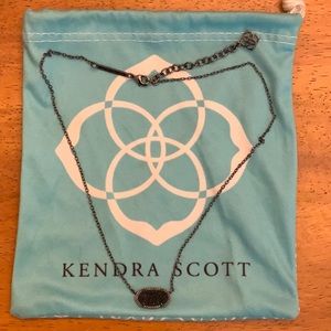 Kendra Scott Elisa Pendant Necklace In Black Drusy